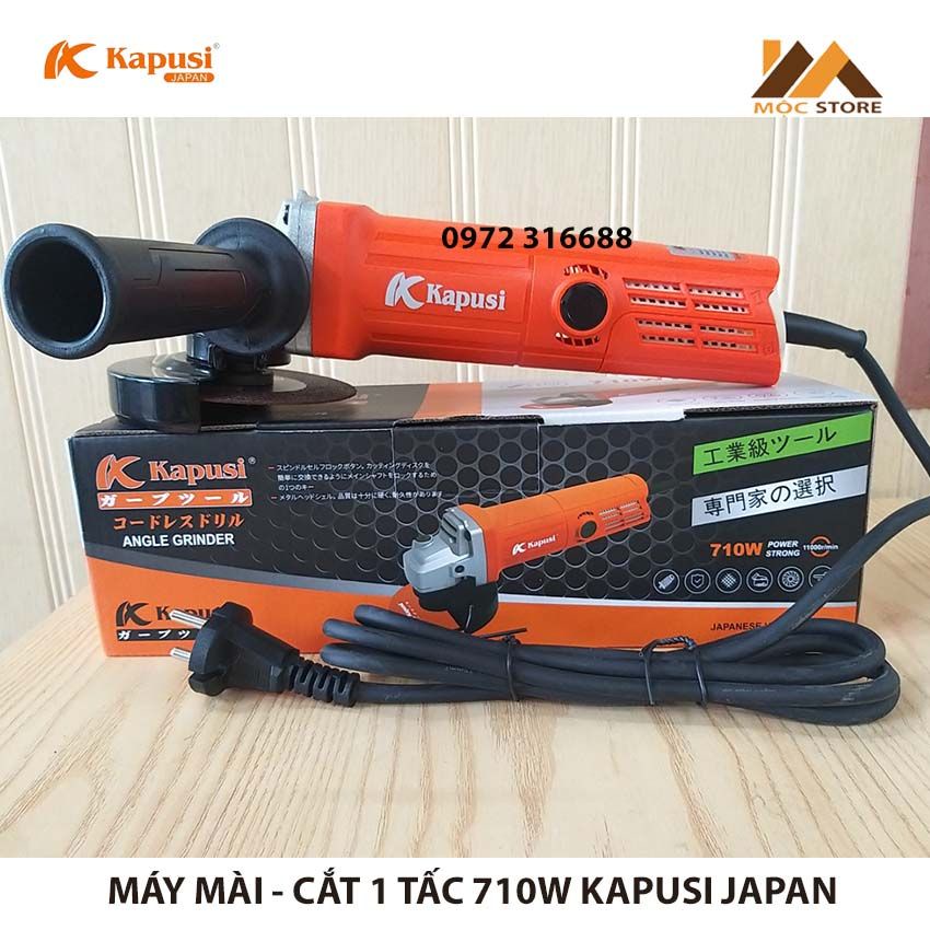 MÁY MÀI MÁY CẮT ĐA NĂNG KAPUSI JAPAN, MÁY MÀI GÓC CẦM TAY 1 TẤC, CÔNG SUẤT 710W