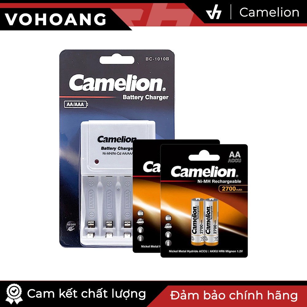 Sạc Camelion 1010B kèm 4 pin Camelion AA 2700mAh mẫu mới