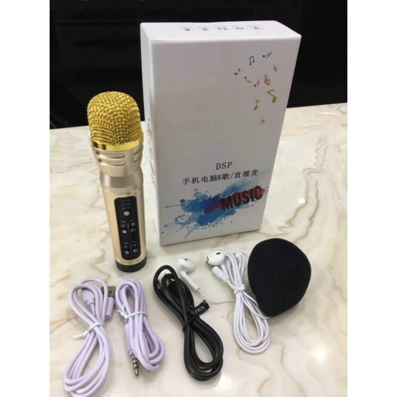 Micro thu âm C28 Livestream karaoke cao cấp, tặng kèm tai nghe
