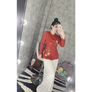 BÀ BA LỤA THÊU SEN VẢI MÁT KHÔNG NHĂN