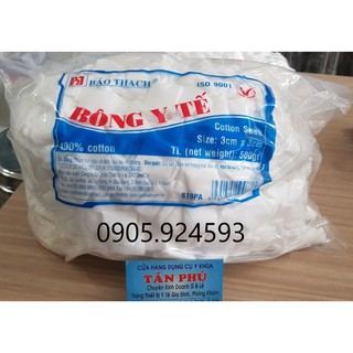 Bông y tế Bảo Thạch 500gram (cắt sẵn 3cm x 3cm)