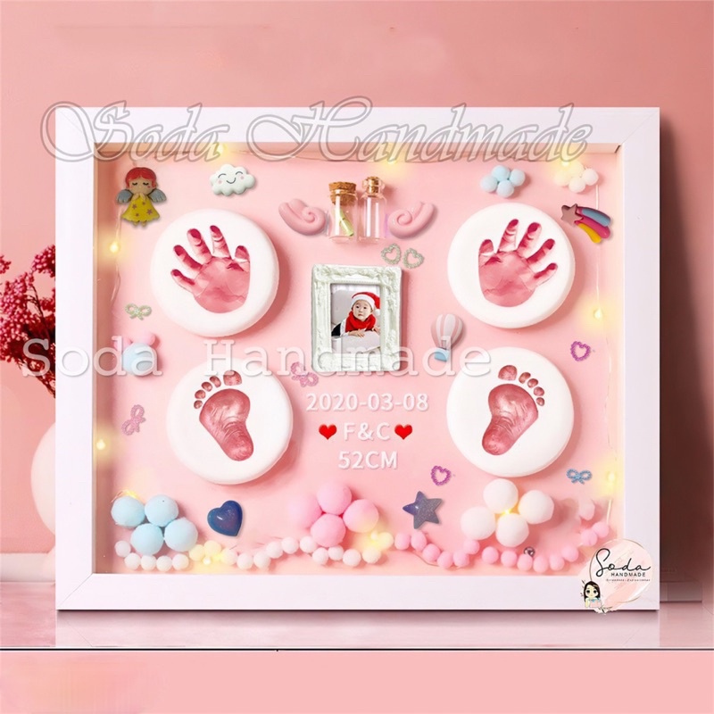 [ Mẫu mới- Hot nhất] 🍼🍬 Bộ khung ảnh in dấu tay chân cho bé 🍼🍬 | BigBuy360 - bigbuy360.vn