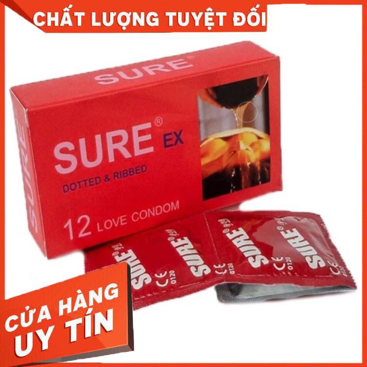 BAO CAO SU SURE @freeship@ bao cao su siêu mỏng , bề mặt nhám tăng cảm xúc mãnh liệt