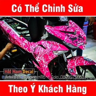 Tem Trùm Exciter 150 Hồng Trắng Đầu Lâu