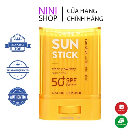 Sáp chống nắng dạng thỏi Nature Republic California Aloe fresh powdery sun stick SPF50+ PA++++