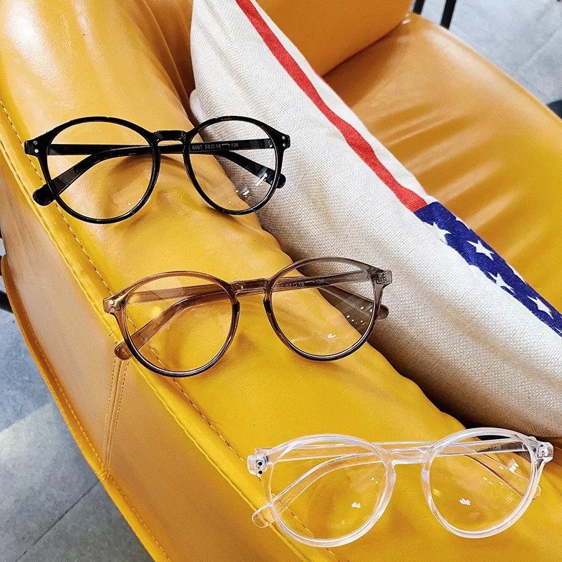 Gọng kính cận thời trang LUMINA ngố tròn dễ thương phong cách Nhật Hàn chống bức xạ và ánh sáng xanh dành cho nữ 076