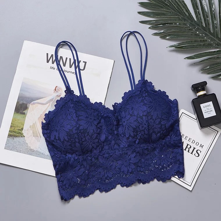 Áo bra nữ phối ren họa tiết cánh hoa dễ thương có đệm tạo form nâng ngực ôm body siêu gợi cảm NORICHIP free ship.