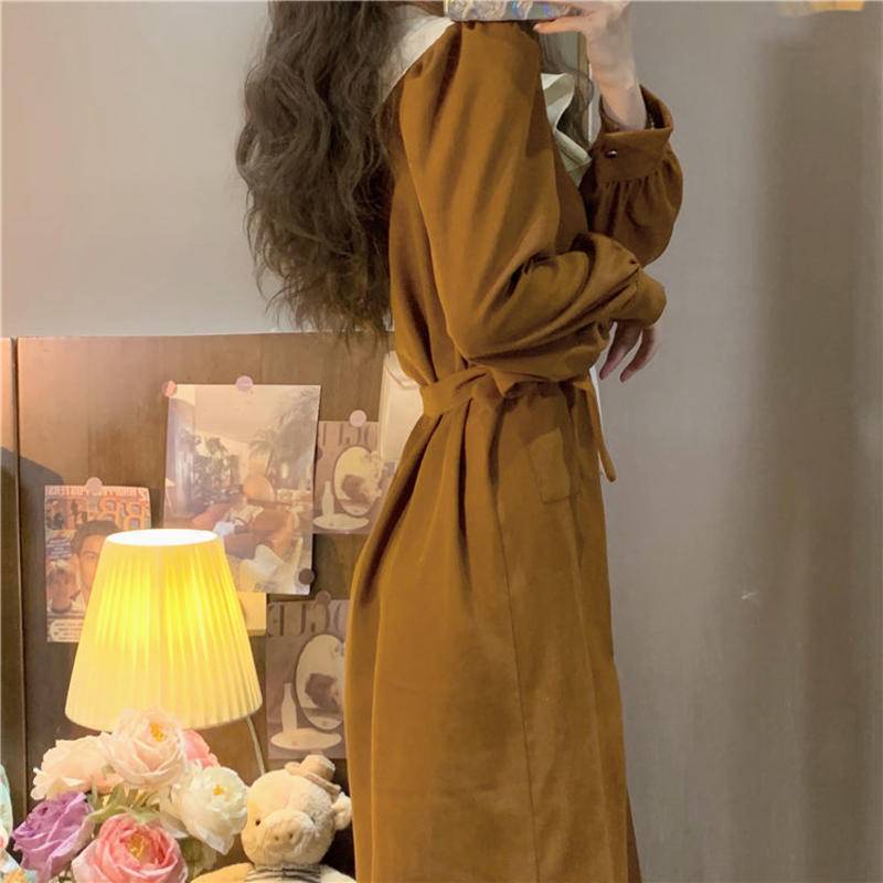 Đầm Dáng Chữ A Cổ Chữ V Phối Bèo Lá Sen Phong Cách Pháp Ngọt Ngào Thời Trang Cho Nữ