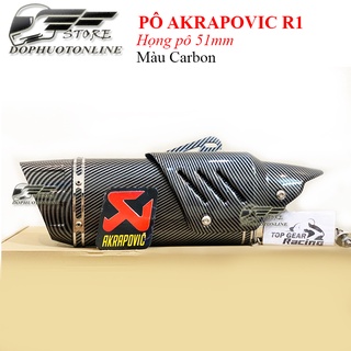 Lon Pô Akrapovic R1 full Carbon - kèm Cổ tùy xe  <DPOL>