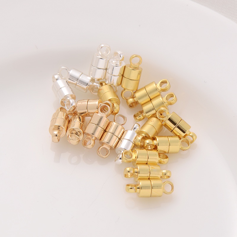 Khóa Cài Từ Tính Bằng Đồng 14K Màu Vàng/ Bạc Chuyên Dụng Làm Vòng Tay/Vòng Cổ diy