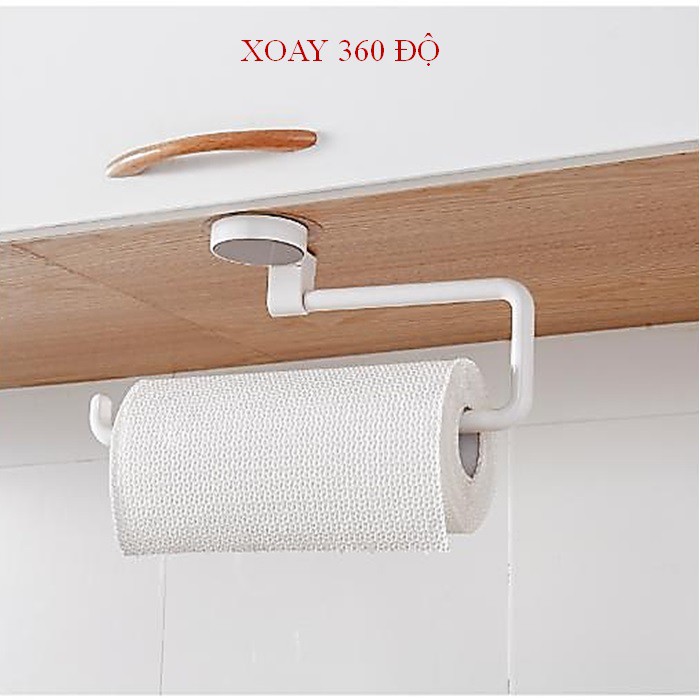 Giá treo khăn, cuộn giấy xoay 360 độ tiện lợi