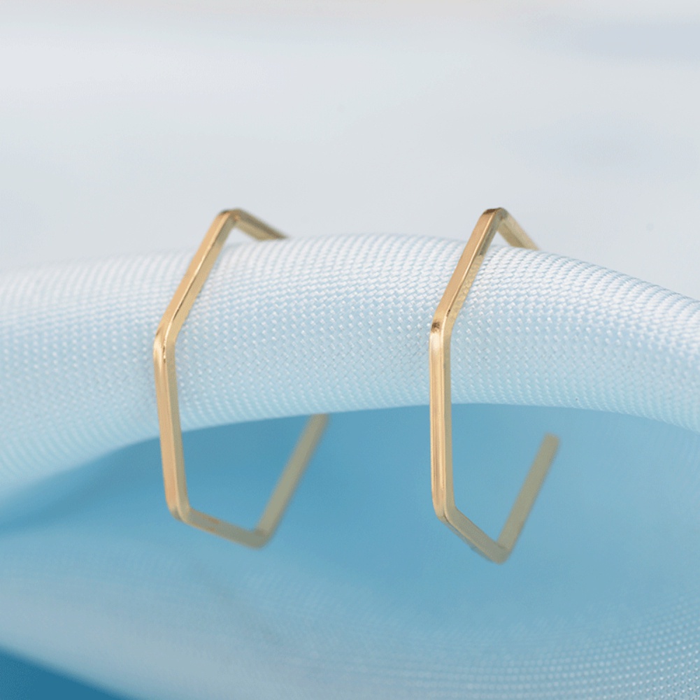 Đôi khuyên tai hợp kim kiểu hình học đơn giản trẻ trung cho nữ