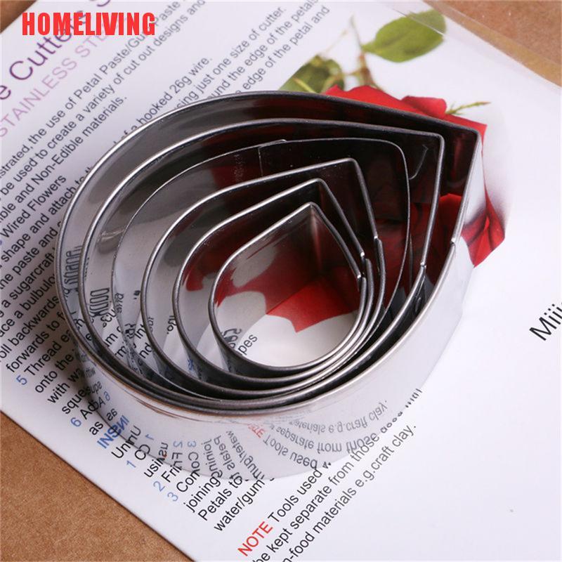 Set 6 Khuôn Cắt Tạo Hình Cánh Hoa Hồng Trang Trí Bánh Kem