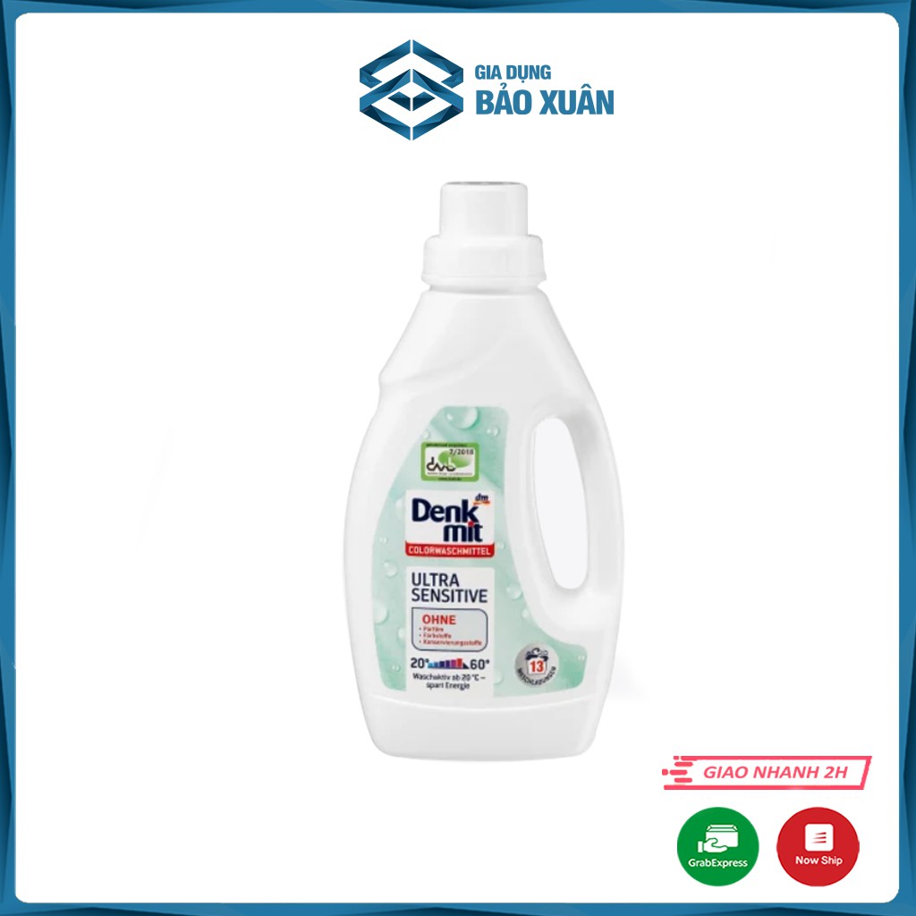 Nước giặt DENKMIT Ultra Sensitive 1,5L dành cho vải nhạy cảm như len, lụa - nhập khẩu từ Đức