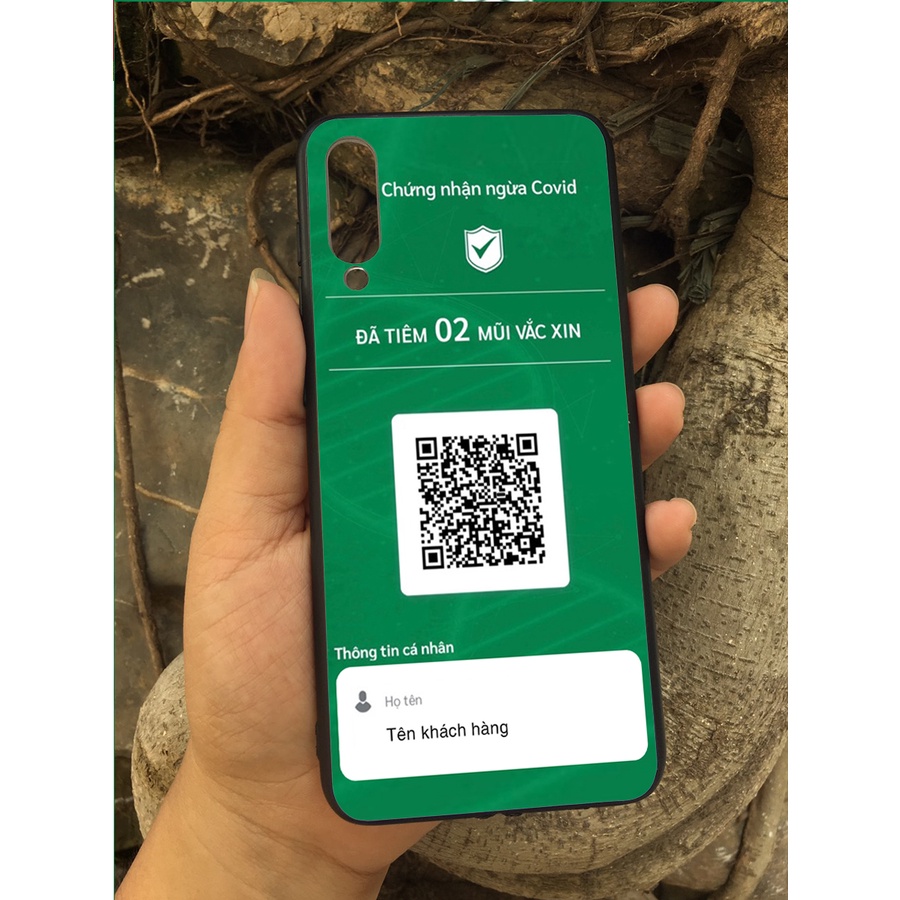 Ốp lưng in theo yêu cầu cá nhân siêu độc đáo  hình chứng nhận đã t.iêm vac.xin Co Vi19