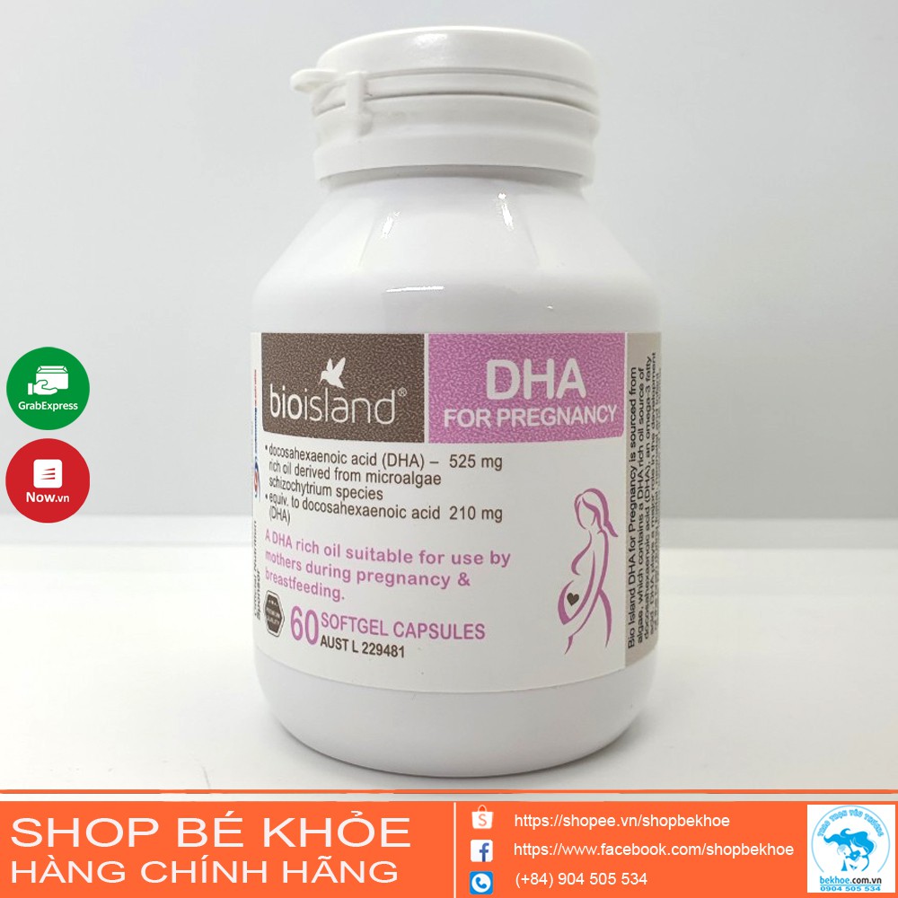 [Mã SKAMSALE8 giảm 10% đơn 200K] DHA Bầu Biosland - DHA For Pregnancy bổ xung bà bầu trong thai kỳ 60v úc