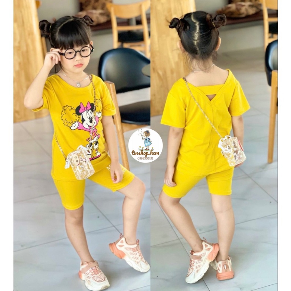 Bộ ngố bé gái mùa hè size đại thun cotton 4 chiều, mềm mát - đồ bộ bé gái mặc mát  A67