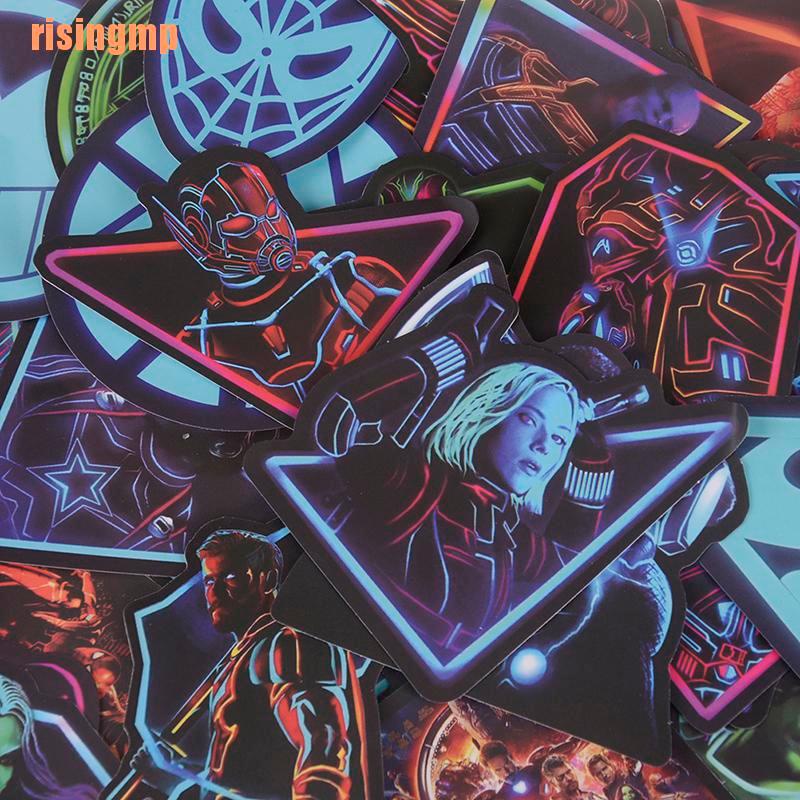 Set 49 Miếng Dán Trang Trí laptop Hình Siêu Anh Hùng Marvel