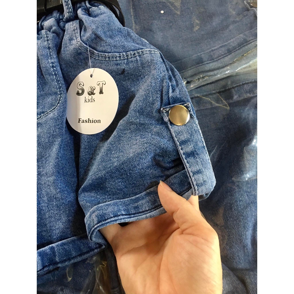 SIZE ĐẠI 15-26KG: Quần sooc jeans KÈM THẮT LƯNG sành điệu cho bé gái - QSJKTL