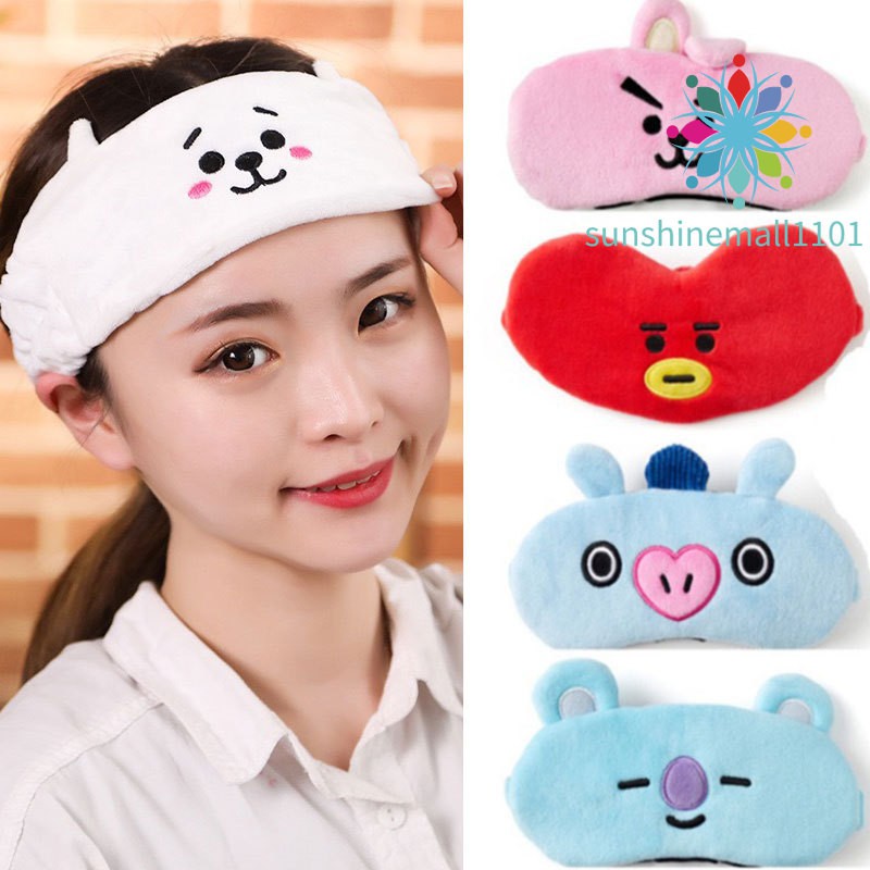 Bts Bt21 Băng Đô Rửa Mặt / Trang Điểm Co Giãn Họa Tiết Bt21 Một Kích Thước Cho Nam Và Nữ