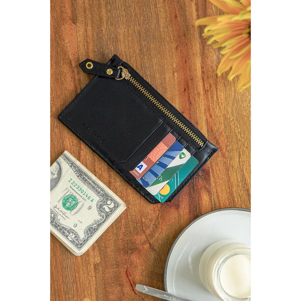 Ví Da Mini Harmony Handcrafted Wallet HAVIAS_Đen (Black)