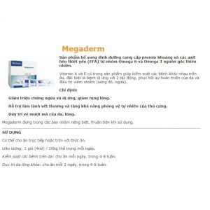 MEGADERM VIRBAC - Gel Dinh Dưỡng, Mượt Lông, Chống Viêm Ngứa Da💛FREESHIP💛 Thức Ăn Phụ Kiện Cho Thú Cưng