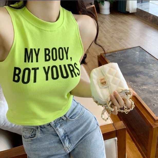 Áo Hai Dây In Chữ Quyến Rũ Thời Trang Hè Cho Nữ