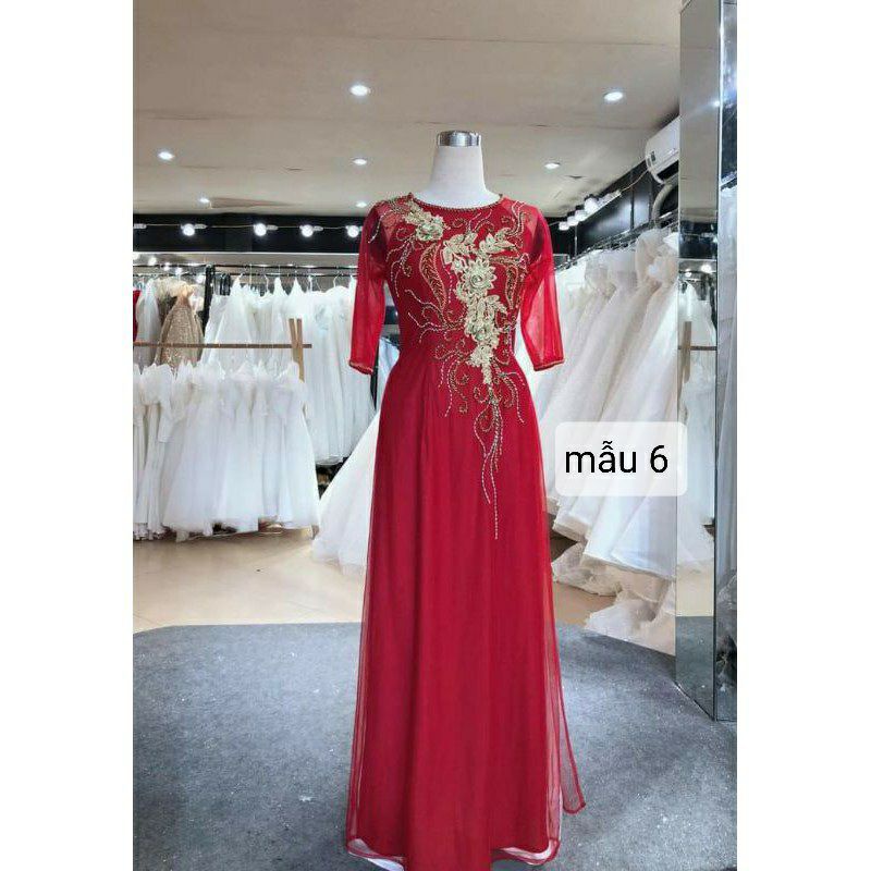 Áo Dài Tặng Mẹ 4 Tà Nhiều Mẫu .kèm quần