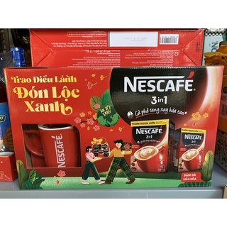 Bộ quà tặng cà phê Nescafe 3in1 Đậm đà hài hoà ( gồm 2 hộp cà phê+ 1 ly sứ)