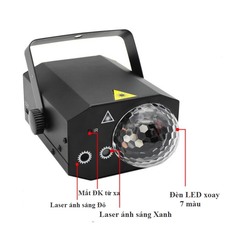 Đèn Laser 60 trong 1 Cảm Biến Âm Thanh - Đèn LED xoay dùng trang trí vũ trường, phòng karaoke, Có Remote | BigBuy360 - bigbuy360.vn