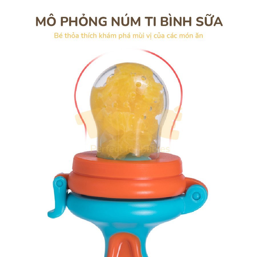 Túi nhai ăn dặm, chống hóc tobe chất liệu silicone cao cấp đa năng kèm 3 núm nhai siêu bền bỉ cho bé yêu 3102