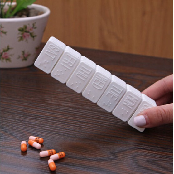Hộp đựng thuốc 7 ngăn trắng SP081206