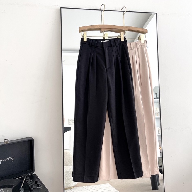 Quần tây dáng baggy xếp ly , Peace House Clothing