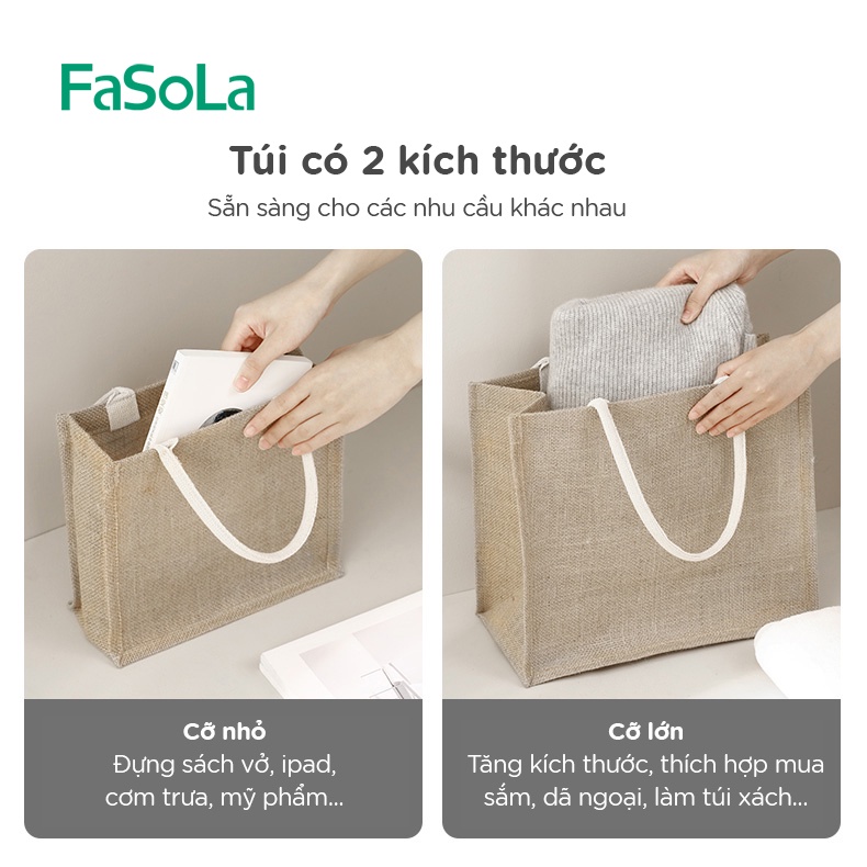 Túi xách thời trang chất liệu cotton và linen FASOLA FSLPS-365
