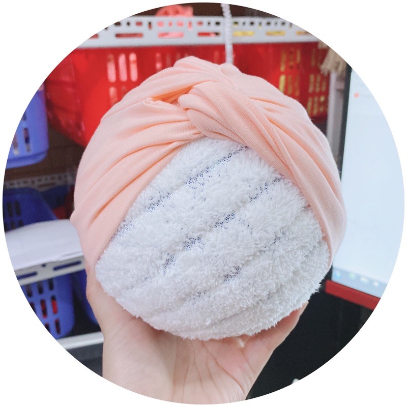 mũ turban chéo cho bé trai- bé gái ( mầu da hồng)