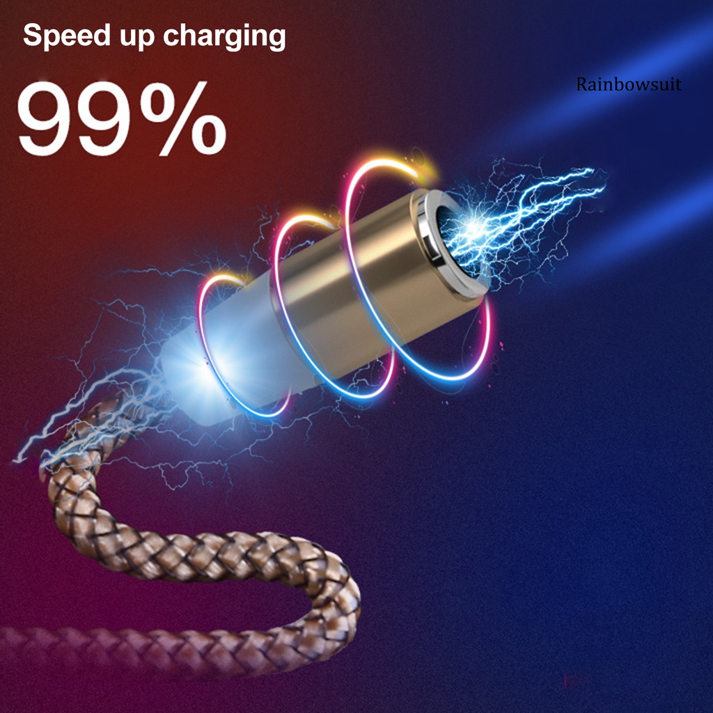 Dây Cáp Sạc Nhanh Từ Tính USB Type C Micro-USB 3A Thông Dụng Cho Điện Thoại Di Động