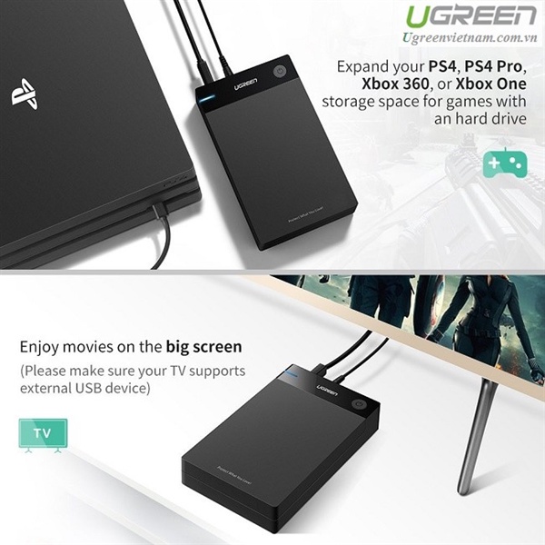 Hộp Đựng Ổ Cứng 3.5inch SATA USB 3.0 Hỗ Trợ HDD 10TB UGREEN 50422 - Hàng Chính Hãng