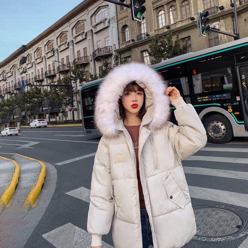 Áo khoác phao mũ lông hotred  qccc .