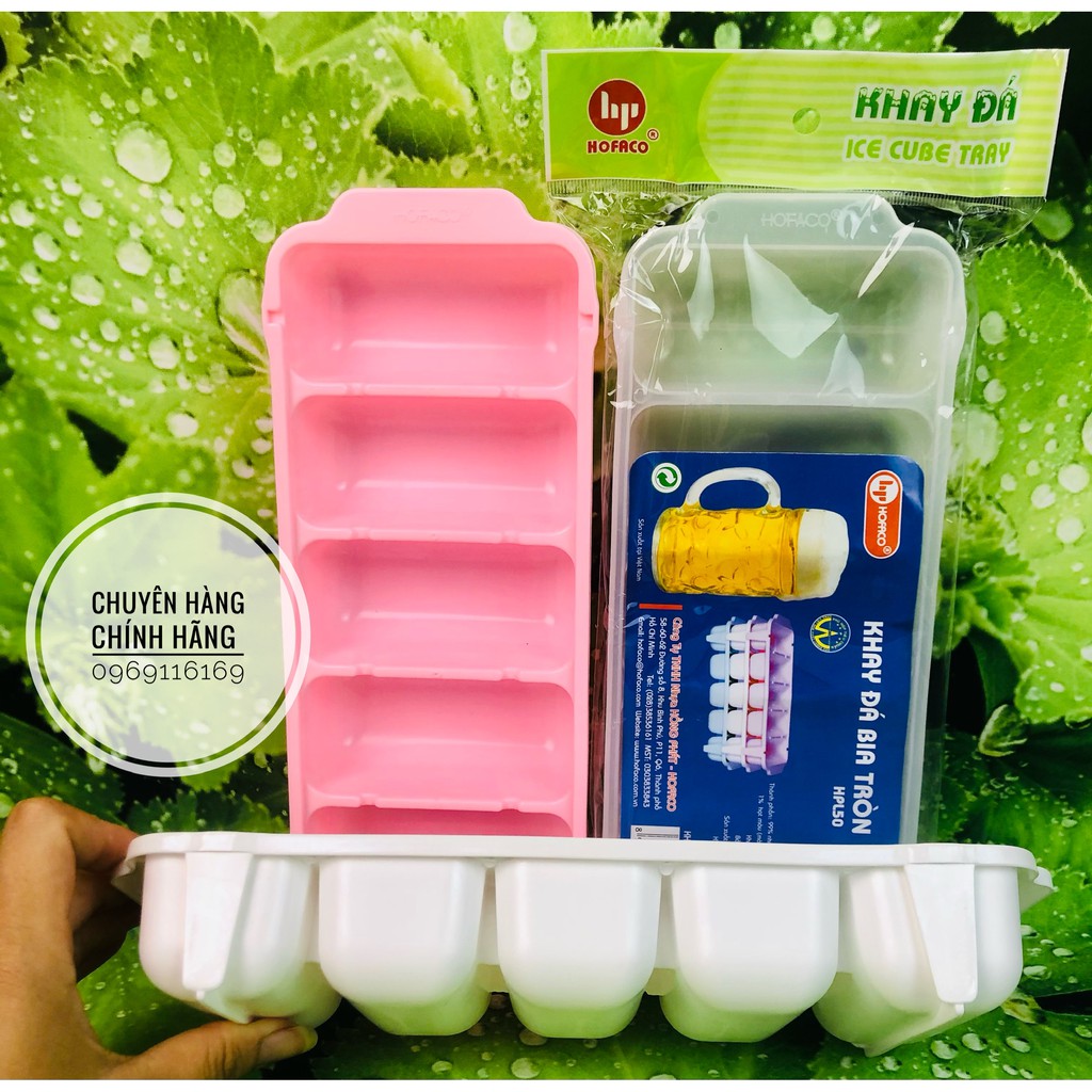 Khay đá bia tròn HPL50 Hồng Phát - Vĩ làm đá bằng nhựa cao cấp HOFACO 5 ngăn lớn
