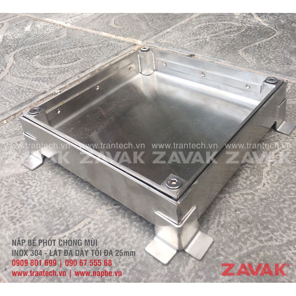 Nắp Bể Phốt Zavak MH-E 25 (W250xL250xH50mm) (Chống Nước, Chống Mùi, Chịu Tải 1 Tấn)