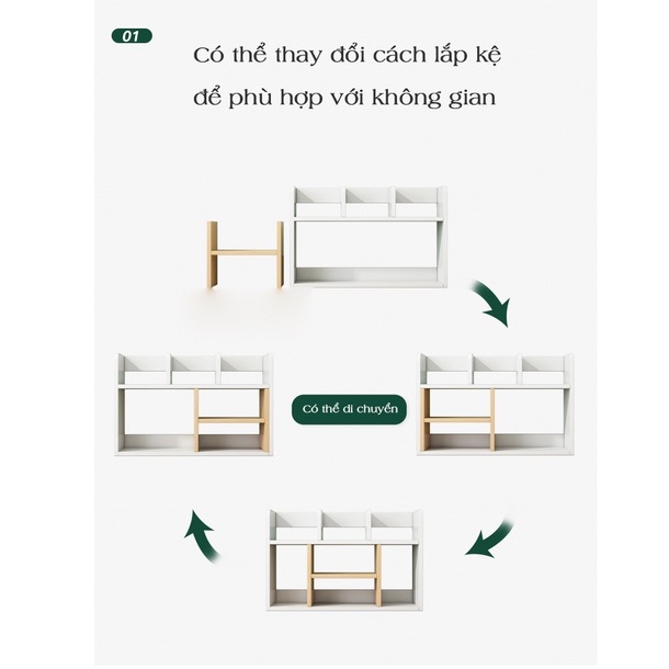 Kệ sách để bàn làm việc, kệ sách gỗ hiện đại phong cách hiện đại - GP157