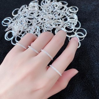 Nhẫn bạc 1 hàng đá 💍 nhẫn bạc dải đá nữ