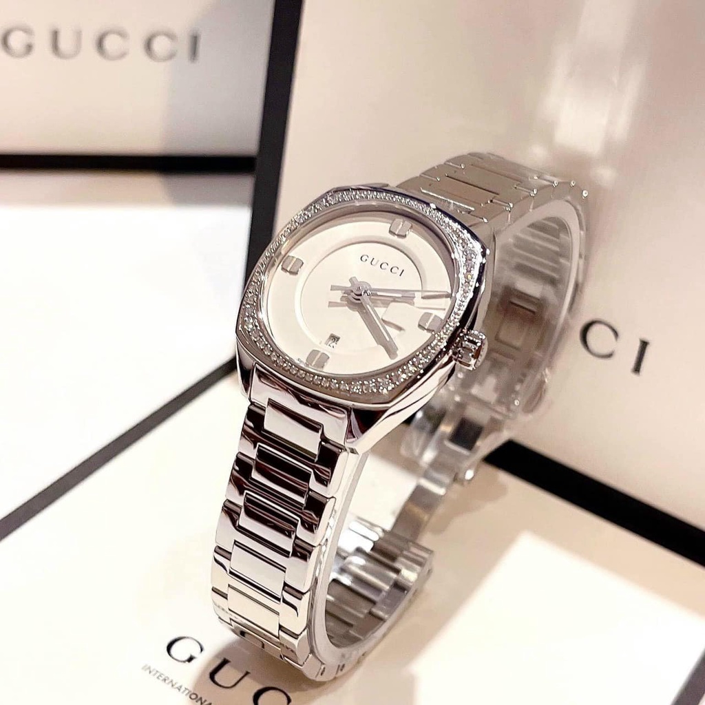 Đồng Hồ Nữ Gucci GG2570 White Women's YA142506