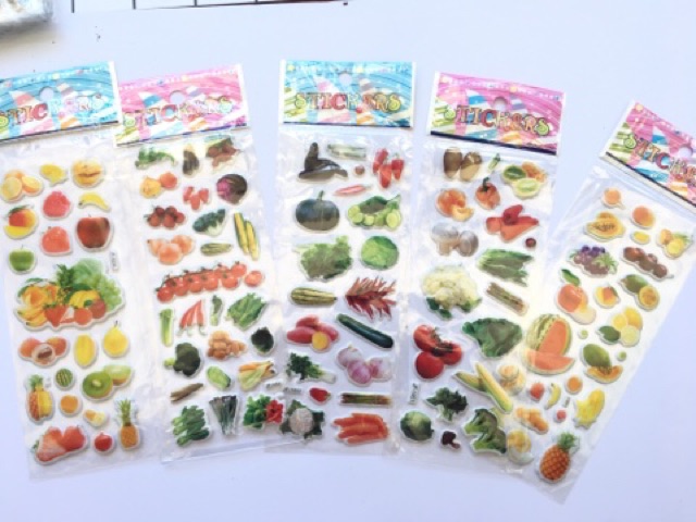 Sticker 3d theo chủ đề trang trí album, love box, cho bé học tập