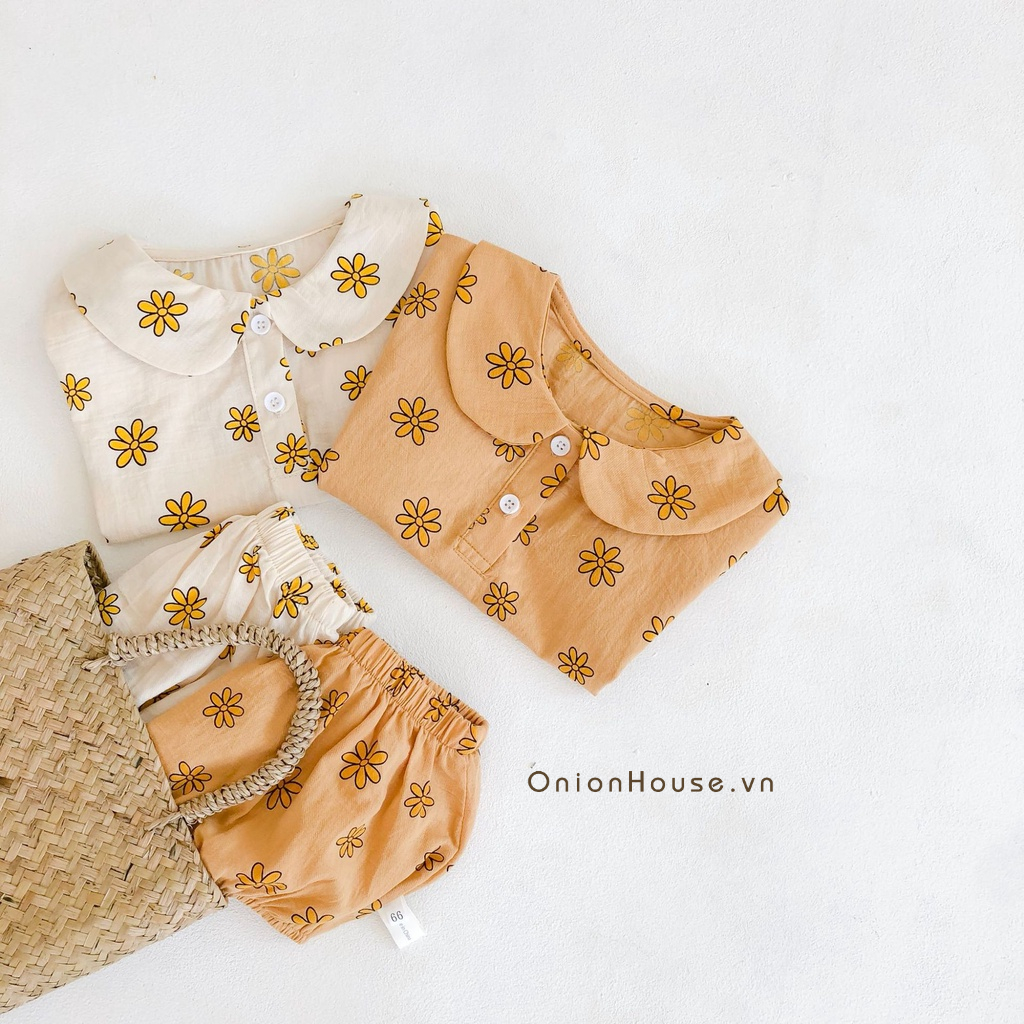 Bộ bé gái hoa cúc mềm mịn mát xinh xắn dễ thương