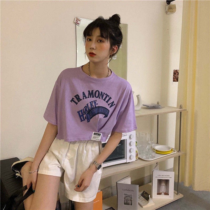 Áo Thun Tay Ngắn Cổ Tròn In Họa Tiết Đơn Giản Thời Trang Cho Nữ áo phông nữ  JL-TX-42