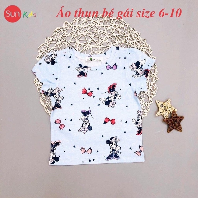 Áo thun cho bé gái, áo phông bé gái chất cotton mềm mát, size 6 - 10 tuổi - SUNKIDS1