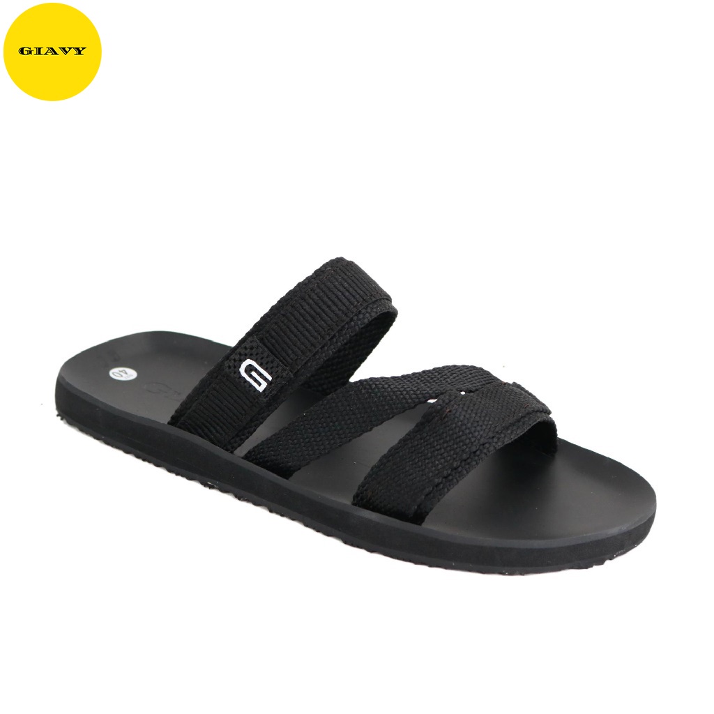 Dép Nam quai chéo vải bố, kiểu trơn đơn giản DTL377- GIAVY