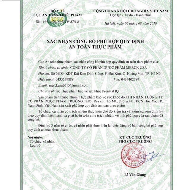 Viên bổ sung sắt cho bà bầu Prenatal IQ DHA lọ 30v