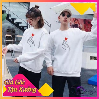 [Freeship]  Áo Nỉ Cặp Đôi ⚜️ Tự Thiết Kế ⚜️ Đồ Đôi Nỉ Bông tay dài cổ tròn Cao cấp loại 1 mẫu hot 2020